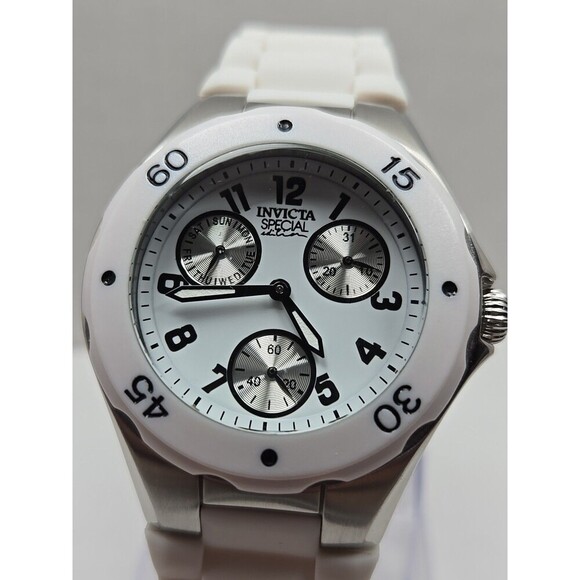 Invicta Couture Angel White Silicone Multifunction Watch 40mm Quartz New Battery - Picture 4 of 11